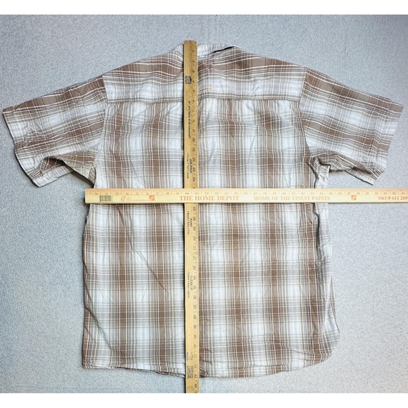 Ariat Rebar Shirt Mens XLT Brown Plaid Short Sleeve Stretch Button Up Work - Picture 8 of 11
